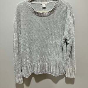 Christian Siriano Women Chenille Pullover Long Sleeve Sweater, Sz L